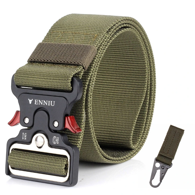 A belt and 1 hook a 5,0 см Широкий нейлоновый тактический ремень мужской военный ремень с пряжкой для улицы высокое качество армейский тренировочный Многофункциональный черный ремень - Цвет: A belt and 1 hook a