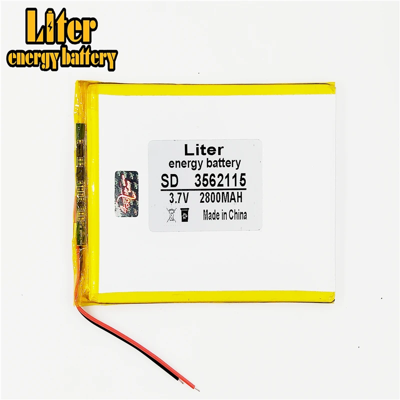 

Polymer battery 2800 mah 3.7V 3562115 smart home MP3 speakers Li-ion battery for dvr,GPS,mp3,mp4,cell phone,speak