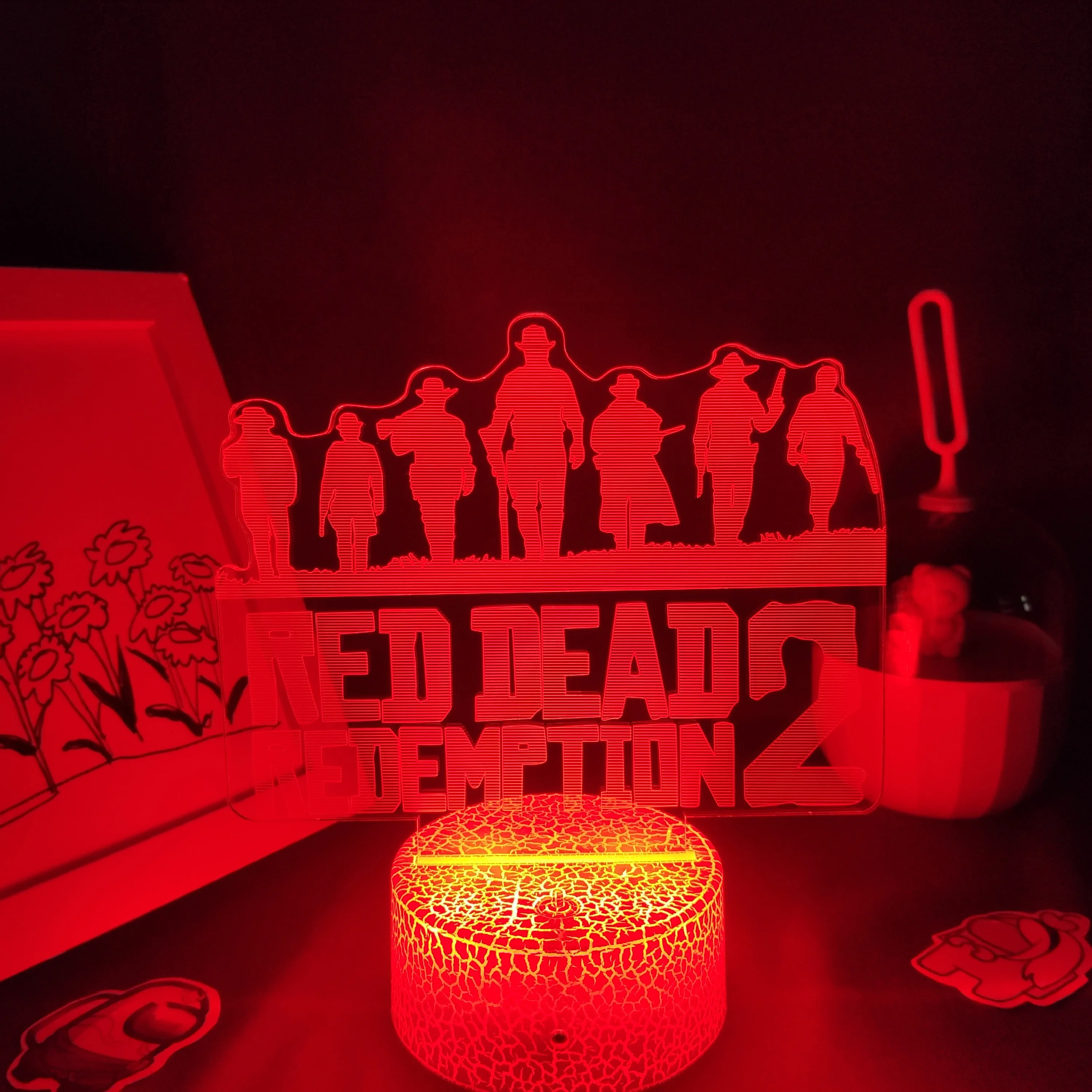 Фигурка игровая Артура Моргана Red Dead 3D светодиодные RGB ночные светильники крутой