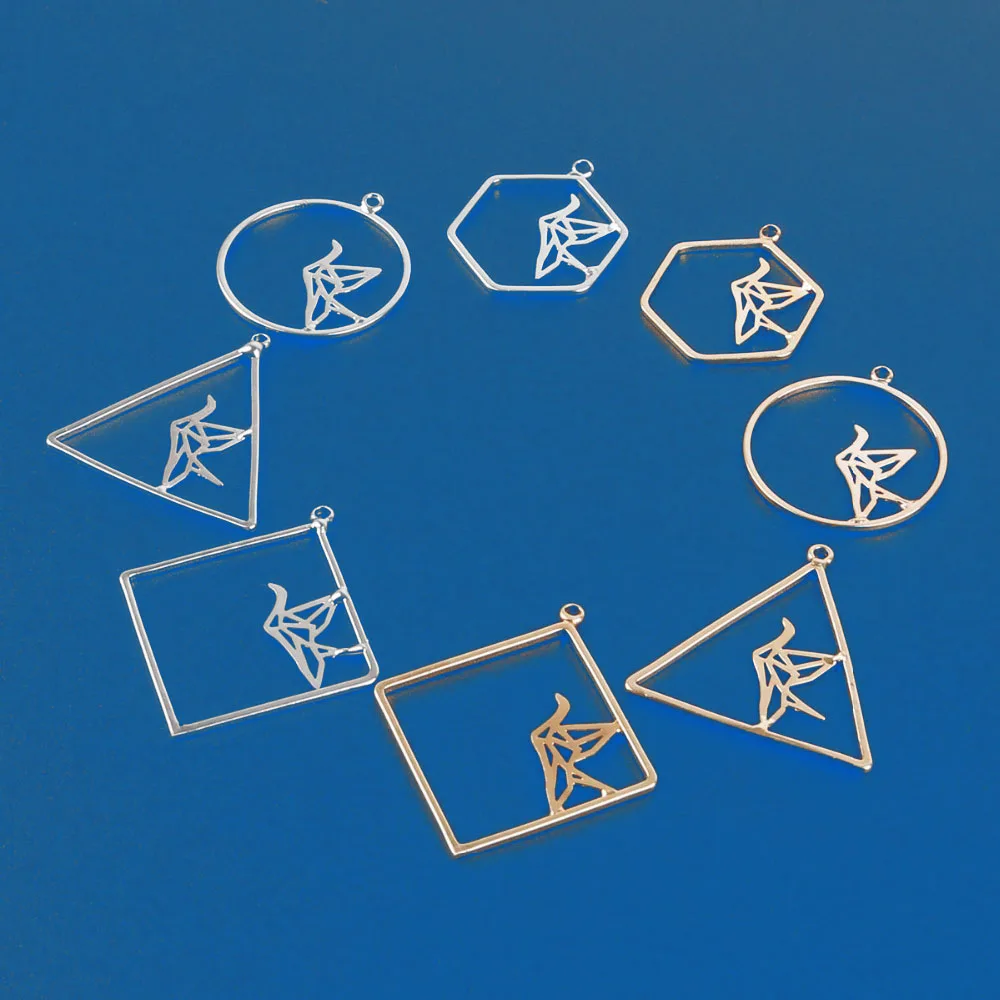 10 шт./лот модные очаровательные серьги сплав треугольная подвеска круглый