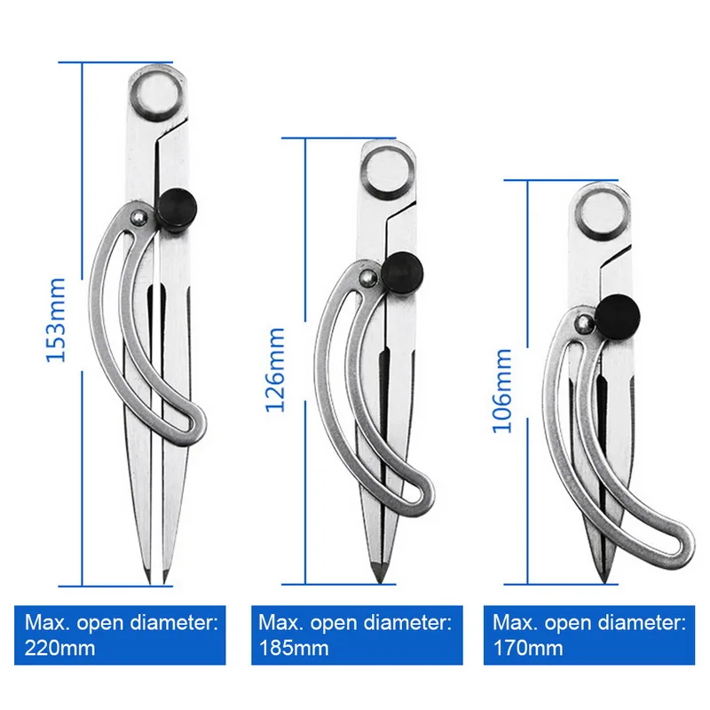 

Wing Divider Carbon Steel Pencil Marking Compasses-Circle Maker Adjustable Scriber For Craftsman Architect Student