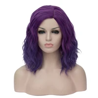 msiwigs woman purple 22 colors cosplay wig short wavy synthetic heat resistant hair pink blonde ombre cos wig