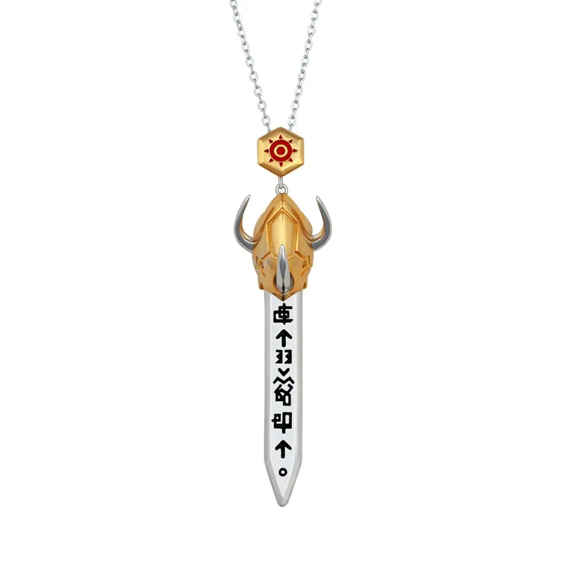 Аниме Digimon OMEGAMON серый меч Косплей S925 Серебряное ожерелье модная подвеска цепочка