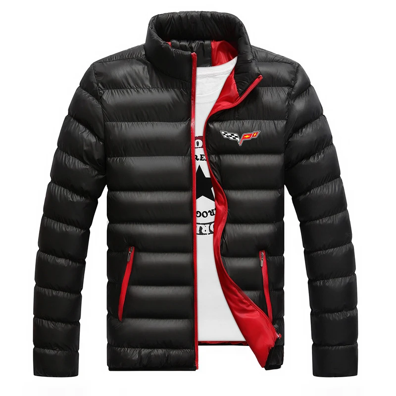 

2021 New Men's Winter Autumn Chevrolet Corvette Car Logo Custom Popular Print Hip Hop Padded Jackets College Zipper Warm Coats