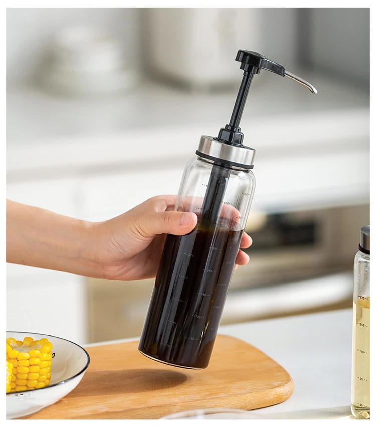 Прозрачная стеклянная бутылка для приправ банка устричного соуса бытовая