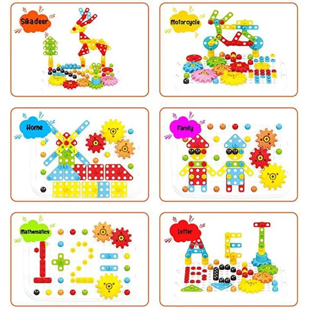 

276 Pcs/set Electric Drill Building Blocks Assembling Model Toy Set Educational Puzzle Toys