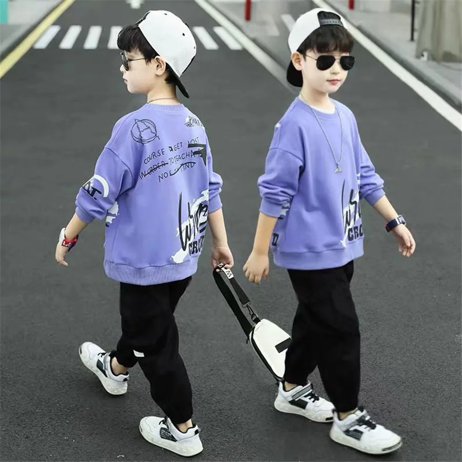Sports Suit for Boys 2PCS/Set Childrens Suit Cotton T-Shirts + Pants Boys Kids Sportswear Tracksuit for Girls 5 6 8 10 12 Years