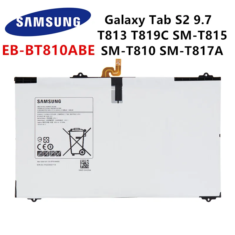 

SAMSUNG original EB-BT810ABE 5870mA Tablet Battery For Samsung Galaxy S2 9.7 T815C SM-T815 SM-T810 SM-T817A T813 T819C T815Y