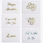 50 шт Мини Спасибо карты Золото Простой дизайн Скрапбукинг вечерние приглашения поздравительная открытка День рождения вечерние подарок карточки для записок