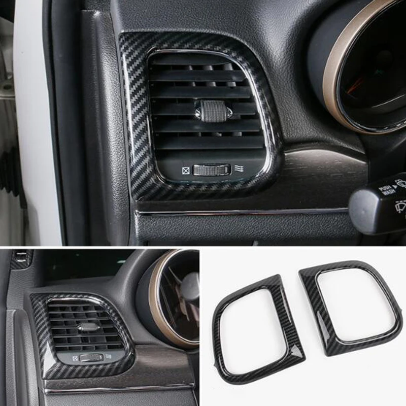 

ABS углеродное волокно для Jeep Grand Cherokee 2014-2017 аксессуары для автомобильного левого и правого воздуховыпускного отверстия, декоративная крышка...