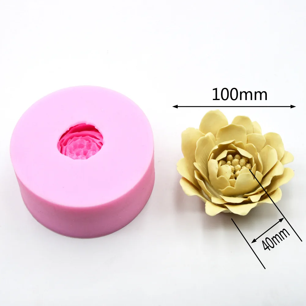 Новая Цветочная Форма 3D для мыла пион помадка торт силиконовая форма шоколадные