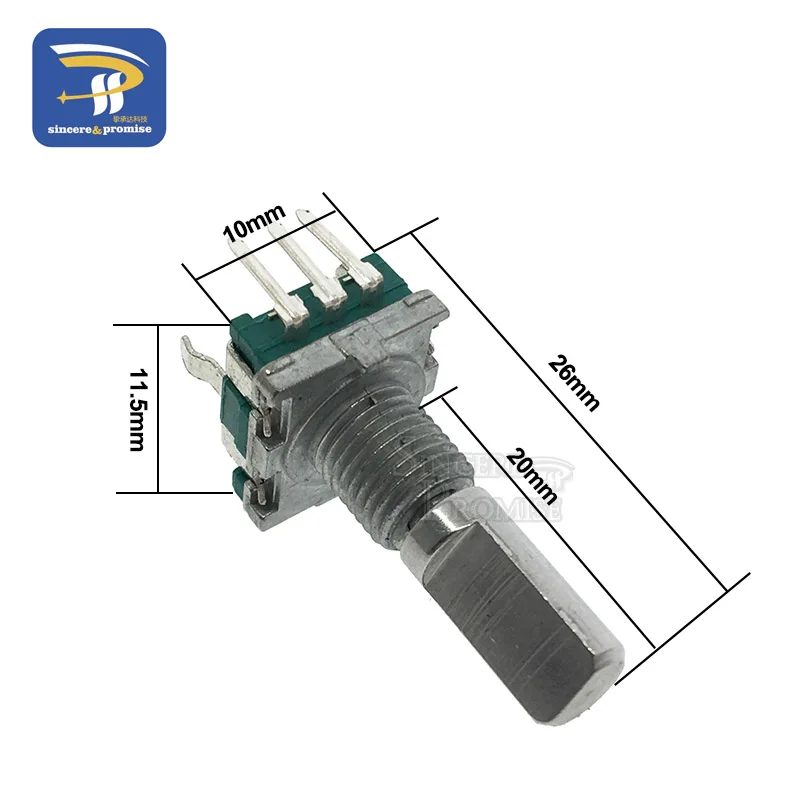 10pcs/lot Rotary encoder code switch/EC11/ audio digital potentiometer with switch 5Pin handle length 20mm | Электронные