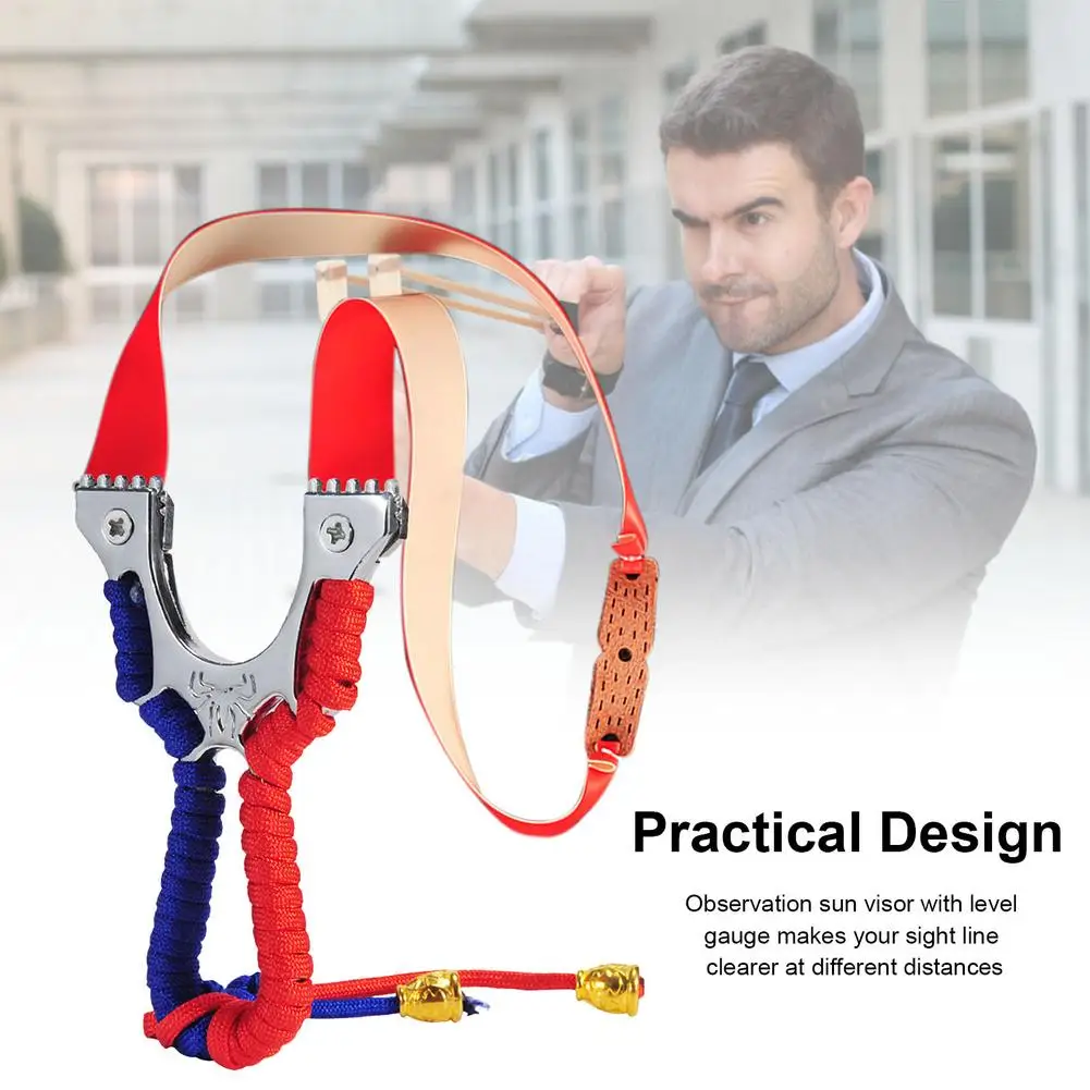 Рогатка катапульта соревновательная Прицельная плоская кожаная для стрельбы из