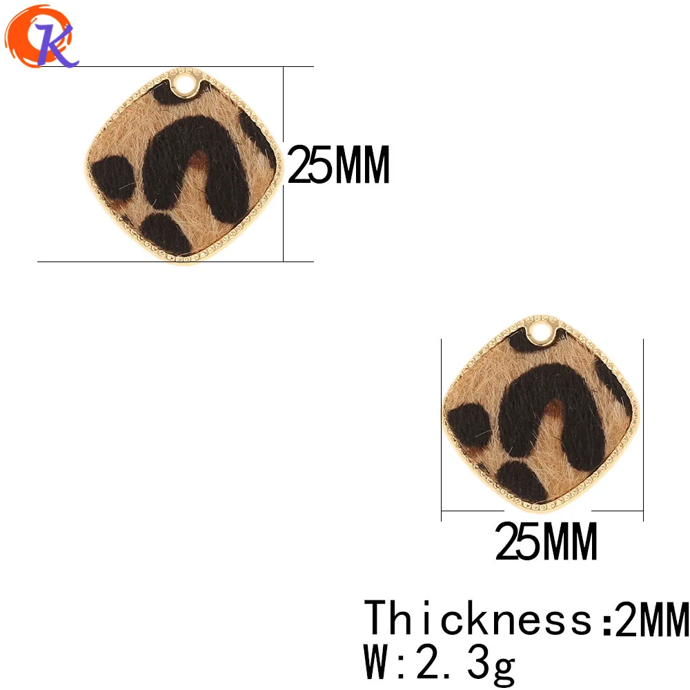 Сердечный Дизайн 50 шт 25*25 мм ювелирные аксессуары/амулеты/DIY Изготовление/квадратная форма/леопардовый принт эффект/ручная работа/застежки для сережек