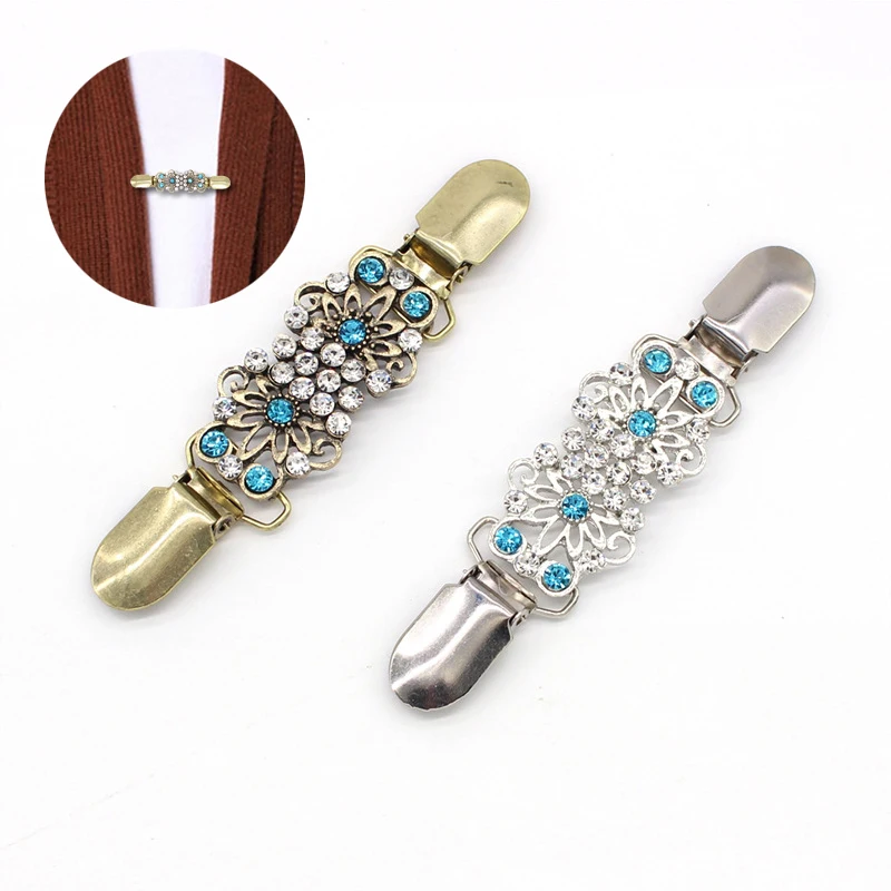 Женская винтажная шаль с кристаллами элегантная на утином пуху застежка для