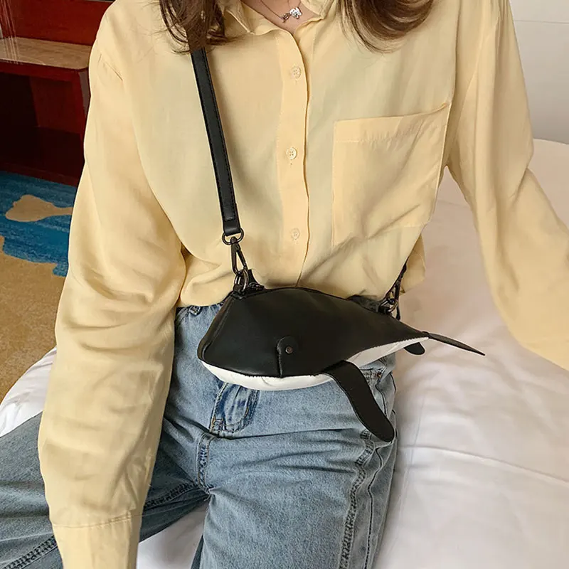 

Cute Whale Design bag Pu Leather Fashion female Flap Clutch Shoulder Bag Crossbody Mini Messenger Bag For Women Messenger Bag