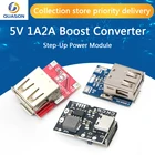 Повышающий преобразователь с разъемом Type-C  Micro USB, 5 В, 1 А, 2 А, повышающий силовой модуль, аксессуары для мобильного внешнего аккумулятора с защитным светодиодный ным индикатором
