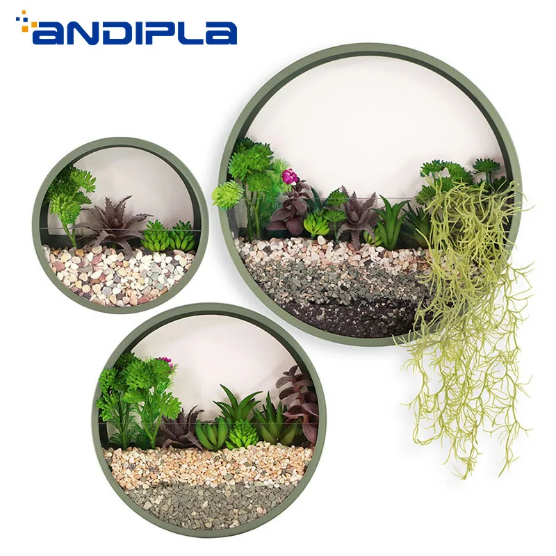 Современная прозрачная стеклянная настенная ваза в скандинавском стиле