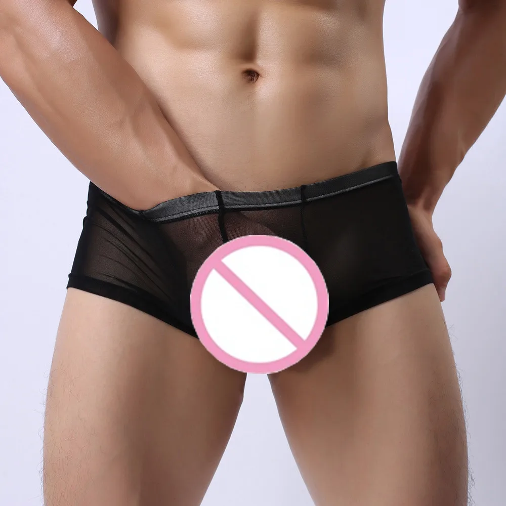 

Perspective Sexy Underpants Mens Underwear Shorts Pouch Soft Transparent Briefs Panties Sexy mens calzoncillos sexy underwear