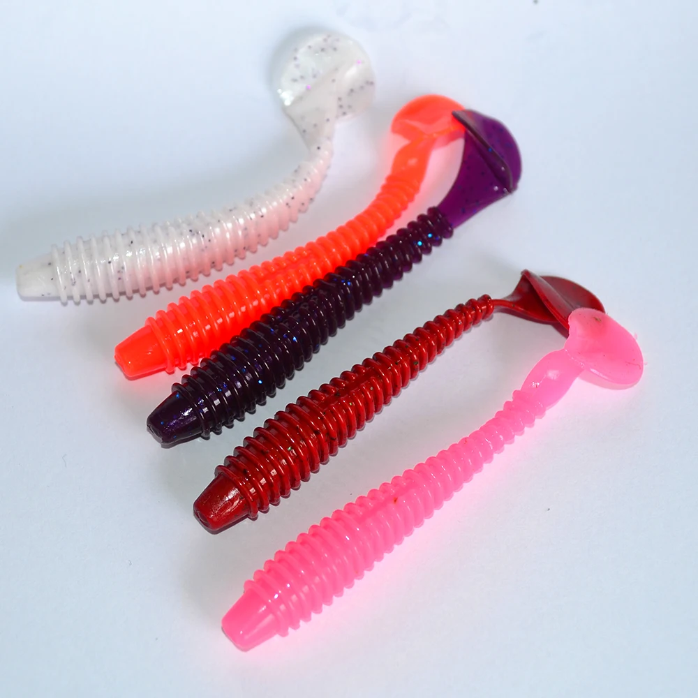 Фиолетовый оранжевого и белого цветов в стиле хип Красный черви мягкие приманки 7