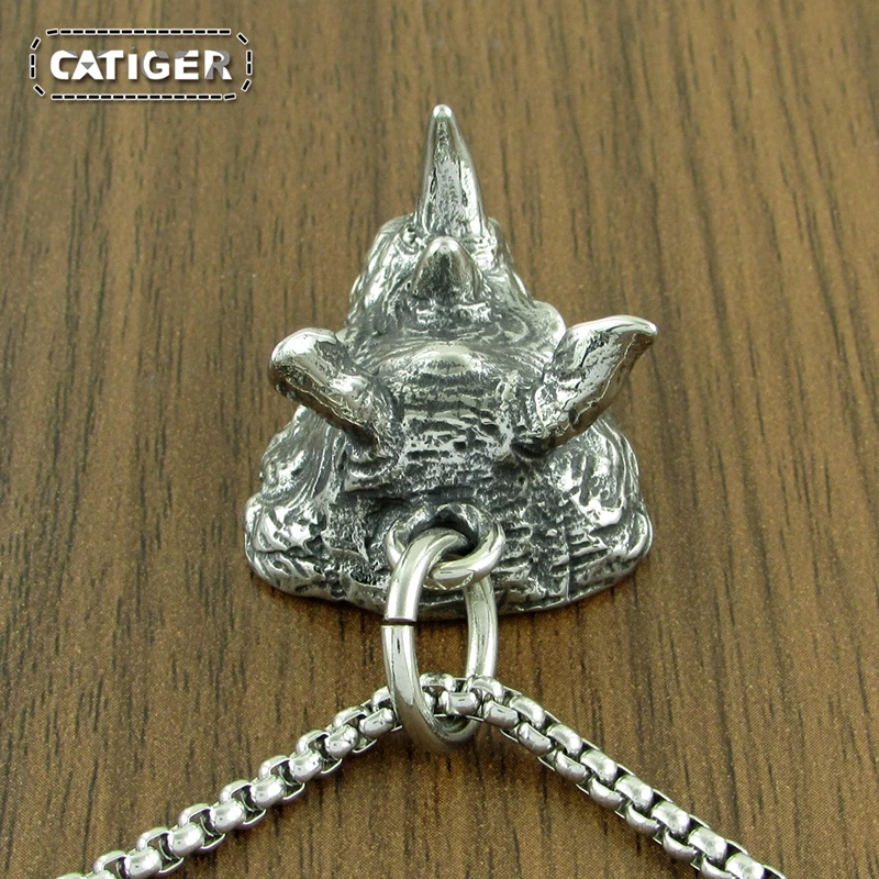 Кулон с головой носорога в стиле панк 316 из нержавеющей стали серебряного цвета
