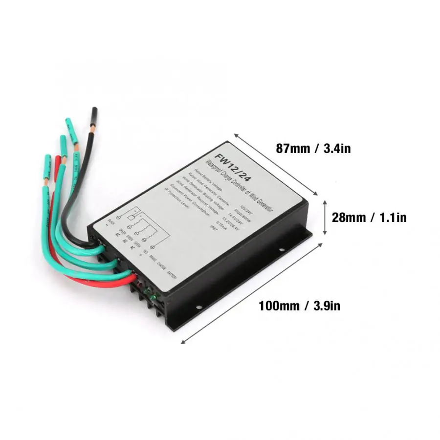 300W 600W 12V/24V Авто Водонепроницаемый ветровой турбины ШИМ Контроллер заряда ветра
