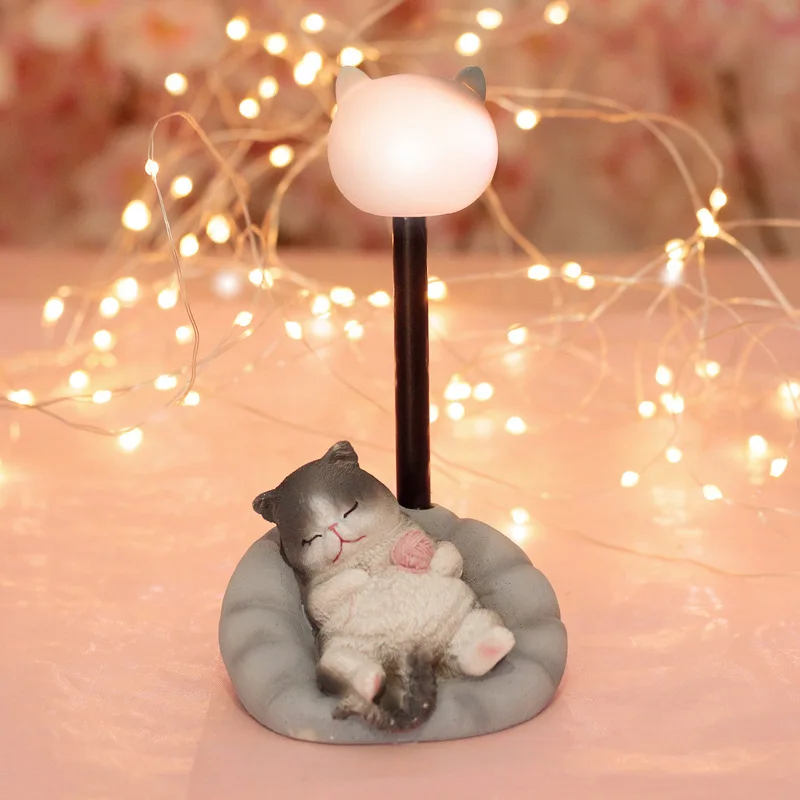 Lamp B ZMISHIBO милый ленивый мяу украшение Настольная лампа из полимерного материала кошка Ночной светильник без светильник стакан Оранжевый кот домашний декор вырезанная детская игрушка - Испускаемый цвет: Lamp B