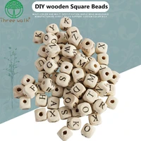 50pcs 8 10mm square wood beads letters alphabet loose bead jewelry for diy wooden handmade necklacebracelet accessories