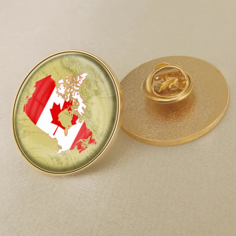 Герб канадский карта Национальный флаг Эмблема с национальным цветочным брошь