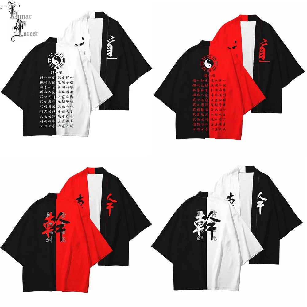 

Chinese Character Funny 3D Printing Japanese Kimono Haori Yukata Women/Mens Fashion Summer Casual New Short Sleeve Cardigan