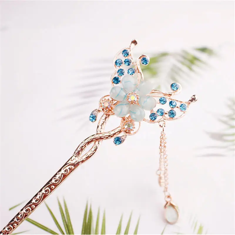 Металлический резной головной убор для невест китайские старинные шпильки шаг