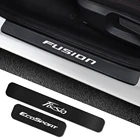 Наклейки на пороги автомобиля Ford Fiesta Fusion Kuga Ranger Mustang Explorer Ecosport Edge, чехол из углеродного волокна, автомобильные аксессуары