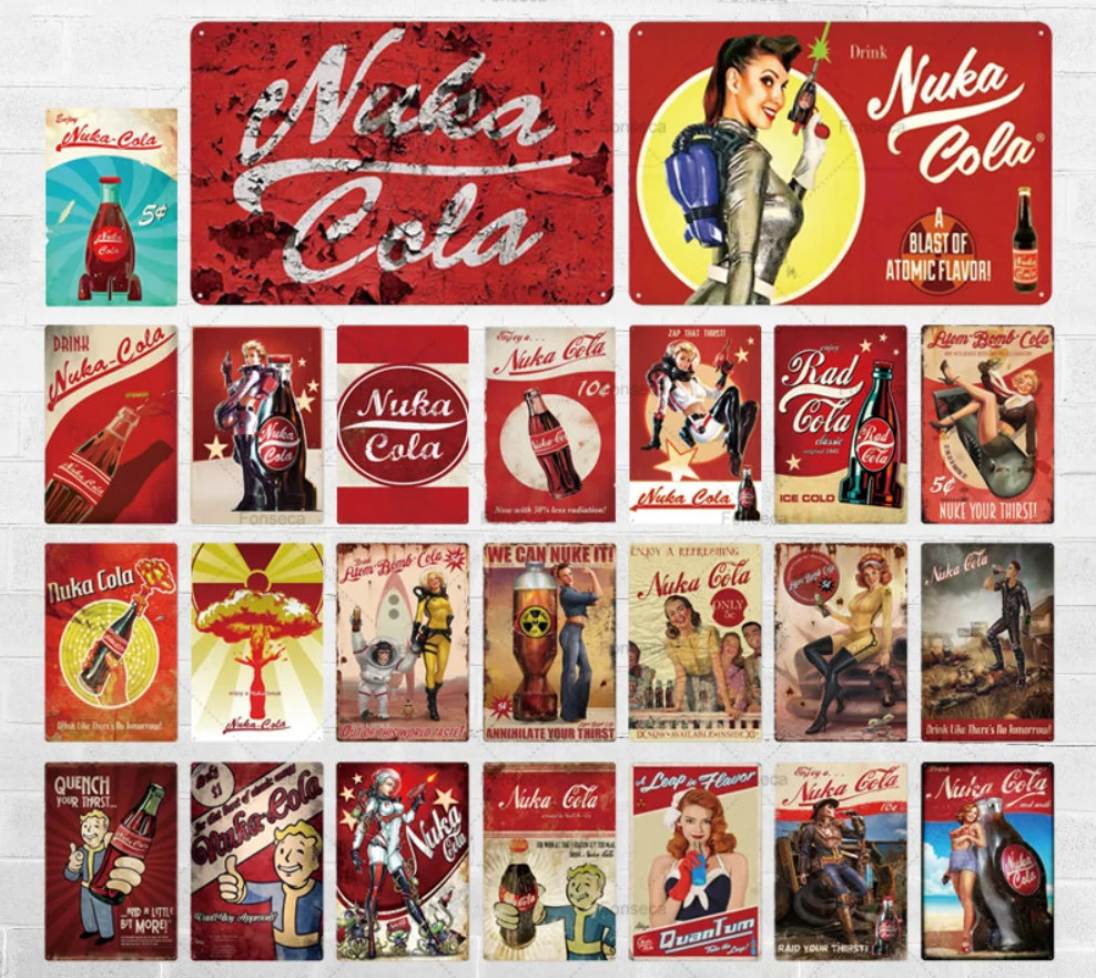 Нука колы металлический знак Винтаж Оловянная табличка паб фоновая фотография в