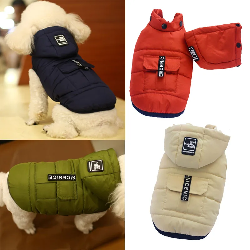 Зимняя одежда для собак куртка теплое пальто домашних животных ветрозащитный