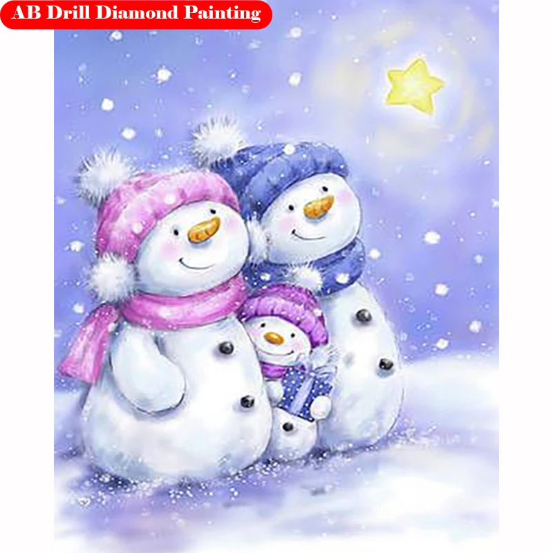 

AB Diamond Painting Cartoon Kit 5D DIY Snowman Diamond Embroidery Penguin Diamond Mosaic Polar Bear Art Christmas Decor Gift