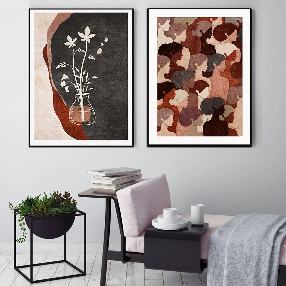 

Плакат Феминистская девушка питание художественные принты девочка подарок Em Power ed Женская ботаническая Настенная картина на холсте картин...