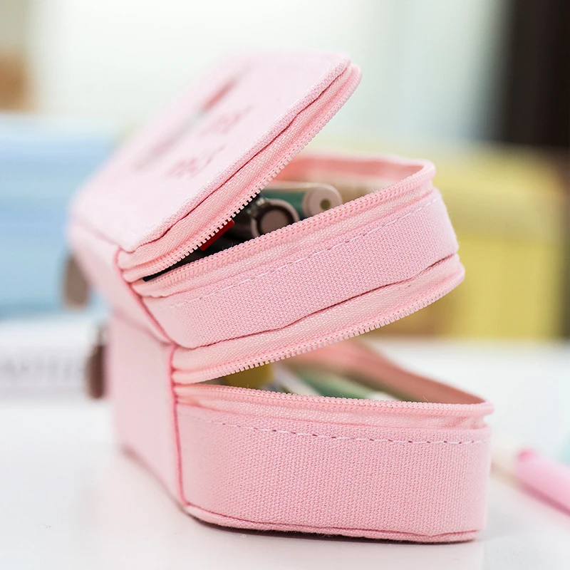 Double Layer pencil cases bag kawaii school supplies stationery pouch stationary cute korean unicorn storage | Канцтовары для офиса