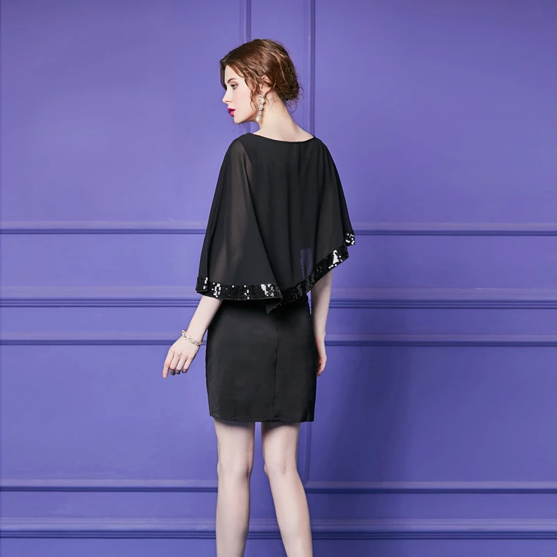 

Plus Size Women Clothing 2021 New Fashion Sequined Summer Office Lady Party Dress Casual Vestidos