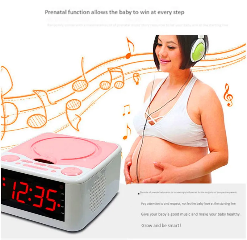Домашний cd mp3 диск плеер usb музыкальный будильник с bluetooth-колонкой портативный fm-радио Повторите играть в обучение машина звук AUX вход
