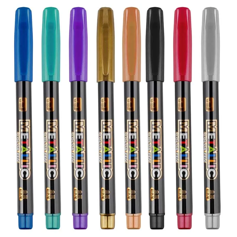 8 Colors A 8 цветов, металлический маркер, водная краска, маркер, ручка, Перманентный рисунок, сделай сам, фотоальбом, стеклянная бумага, цветное Рисование маркером, подарок - Цвет: 8 Colors A