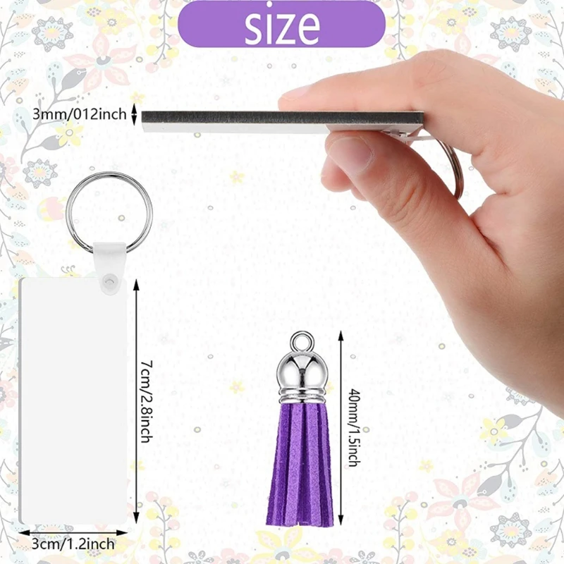 

Keychain Blanks Acrylic Ornament Blanks with Hole for Valentine's Day Ornament Gift Engraving Painting DIY Keychain