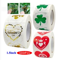 1 5inch 500pcs cute happy valentine day assorted stickers love heart kawaii aesthetic scrapbook seal label wedding gift package