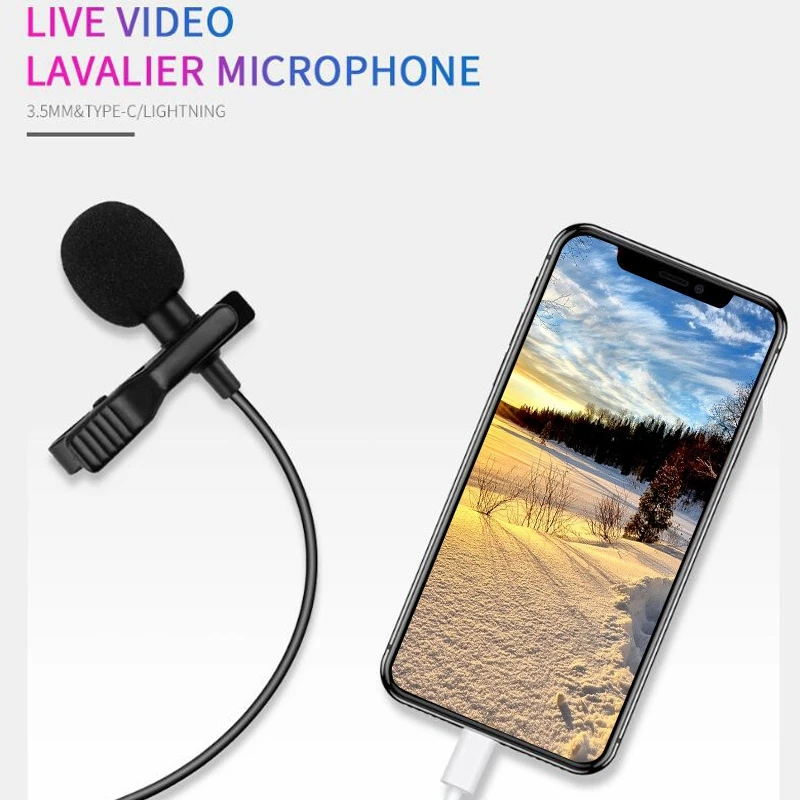 Lavalier отворот микрофон клип на рубашка воротник Mic 1 5 м для iPhone Huawei Sumsang YouTube видео
