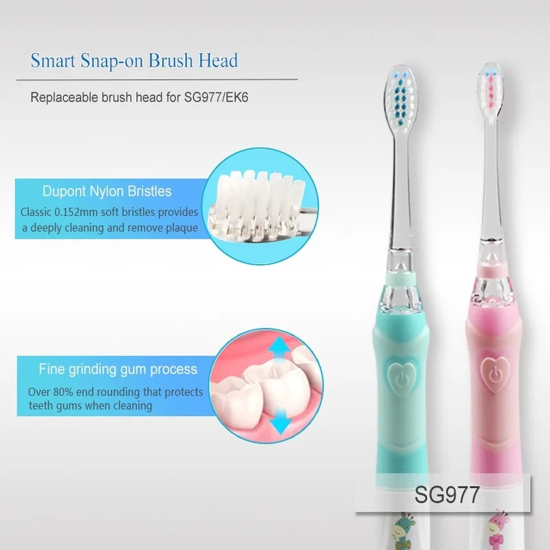 4 Pieces SG977 / EK6 / EK7 / 513 Electric Toothbrush Head Replaceable Brush Head to Remove Plaque Children Toothbrush Head images - 6