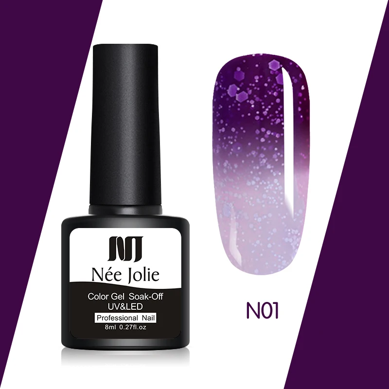 N01 Набор гель-лаков NEE JOLIE UV Vernis полуперманентный праймер верхнее покрытие 8 мл Гель-лак для ногтей маникюр Гель-лаки для ногтей - Цвет: N01