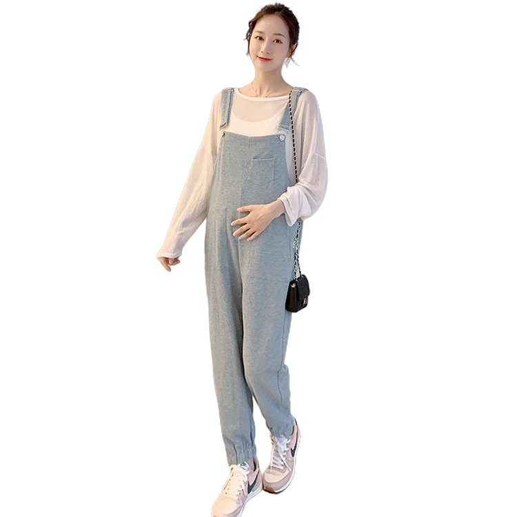 1965 # Осенние повседневные трикотажные хлопковые нагрудники для беременных