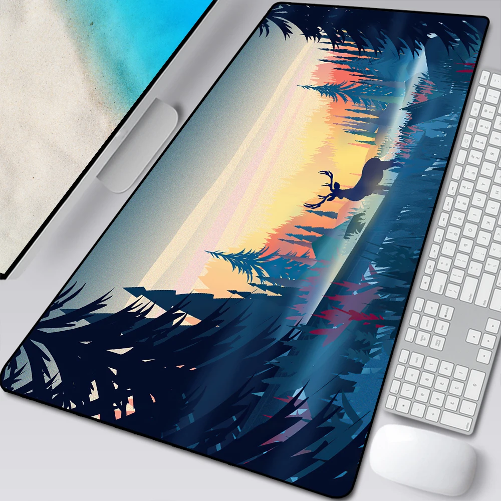 mousepad for deep forest firewatch laptop gamer mousepad gaming mouse pad large locking edge keyboard 90x40 cm deak mat free global shipping