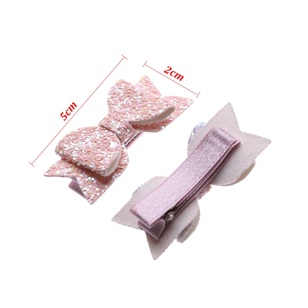 2 шт. милые мини-банты детские заколки для девочек двухслойный Блестящий бант