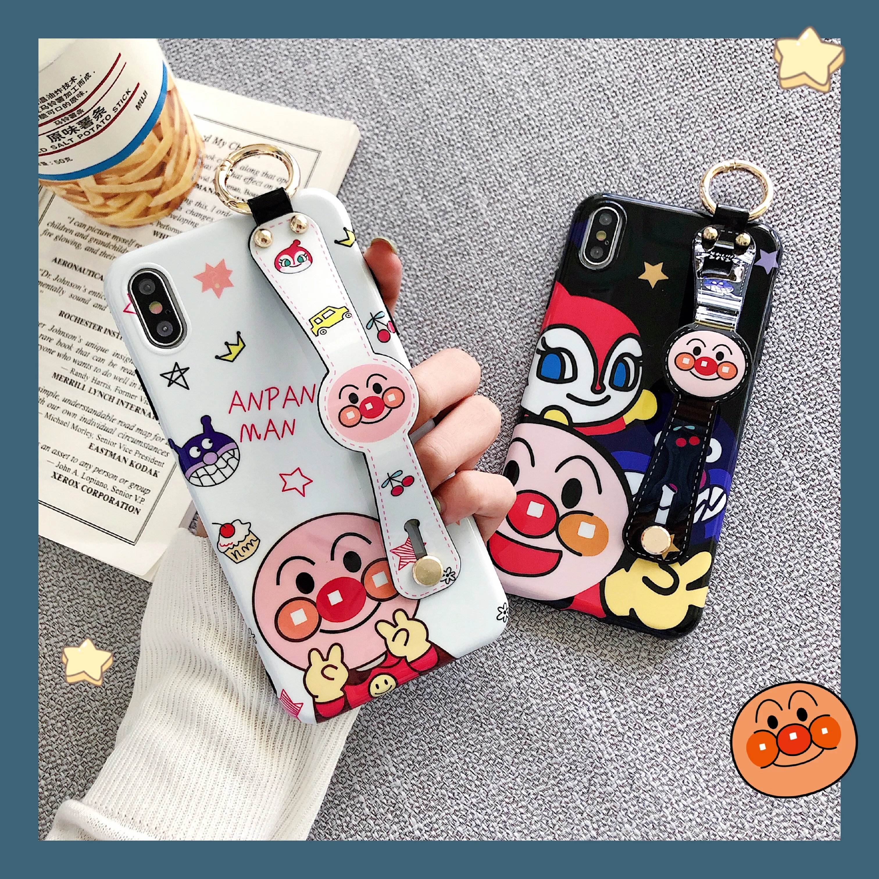 Мультяшный чехол для телефона Anpanman роскошный с ремешком на запястье мягкий iPhone 6