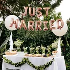 Leeiu 11 шт.компл. 16 дюймов только что замужем фольга шарики для свадебного украшения розовые и золотые воздушные шары свадебный душ декор для вечевечерние